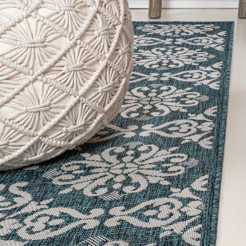 Amora Traditional Mediterranean Tile Design Indoor/Outdoor Area Rug