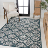 Amora Traditional Mediterranean Tile Design Indoor/Outdoor Area Rug