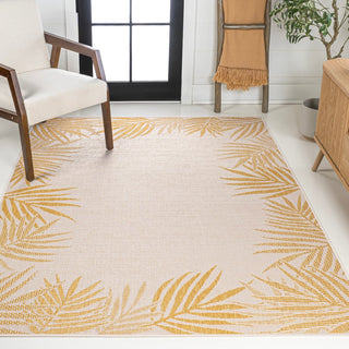 Isla Coastal Cottage Palm Frond Border Indoor/Outdoor Area Rug