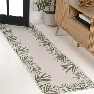 Isla Coastal Cottage Palm Frond Border Indoor/Outdoor Area Rug