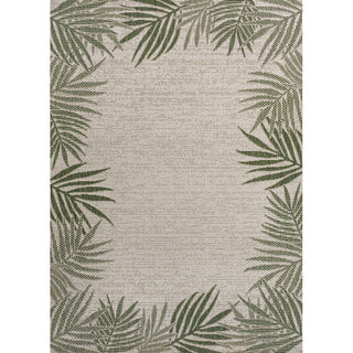 Isla Coastal Cottage Palm Frond Border Indoor/Outdoor Area Rug