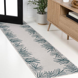 Isla Coastal Cottage Palm Frond Border Indoor/Outdoor Area Rug