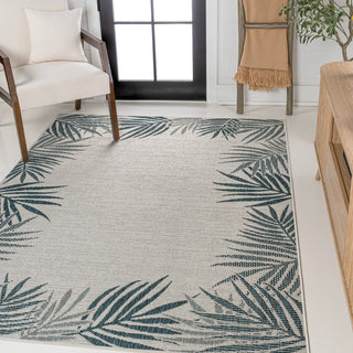 Isla Coastal Cottage Palm Frond Border Indoor/Outdoor Area Rug