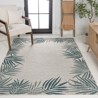 Isla Coastal Cottage Palm Frond Border Indoor/Outdoor Area Rug