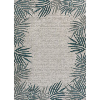 Isla Coastal Cottage Palm Frond Border Indoor/Outdoor Area Rug