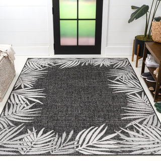 Isla Coastal Cottage Palm Frond Border Indoor/Outdoor Area Rug