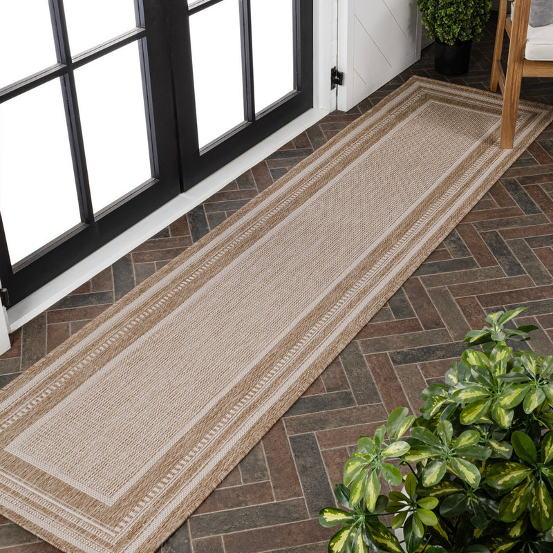 Beckett Classic Casual Border Stripe Indoor/Outdoor Area Rug