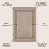 Beckett Classic Casual Border Stripe Indoor/Outdoor Area Rug