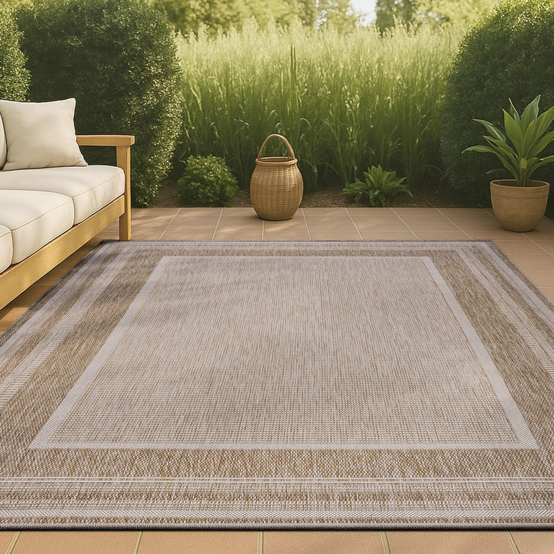 Beckett Classic Casual Border Stripe Indoor/Outdoor Area Rug