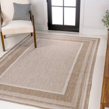 Beckett Classic Casual Border Stripe Indoor/Outdoor Area Rug