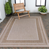 Beckett Classic Casual Border Stripe Indoor/Outdoor Area Rug