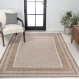Beckett Classic Casual Border Stripe Indoor/Outdoor Area Rug