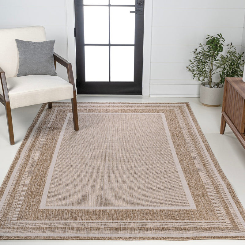 Beckett Classic Casual Border Stripe Indoor/Outdoor Area Rug