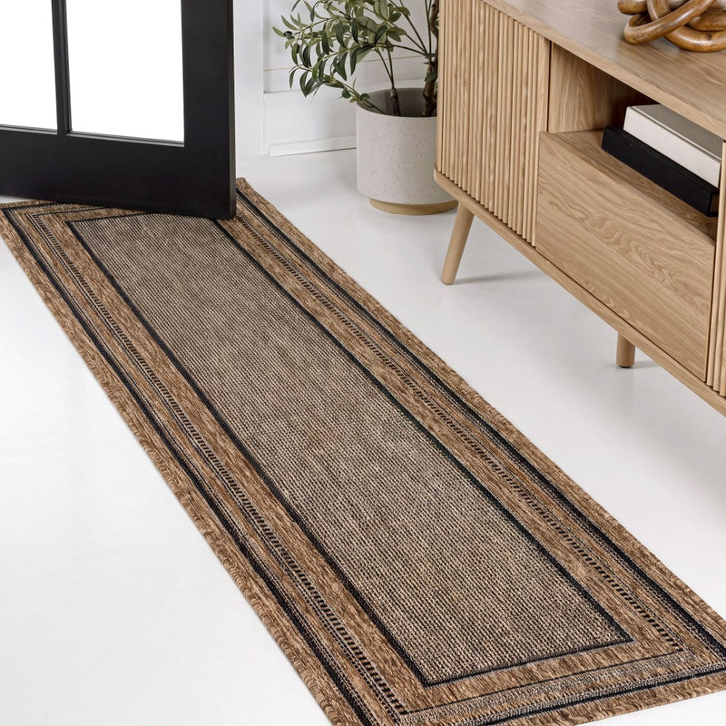 Beckett Classic Casual Border Stripe Indoor/Outdoor Area Rug