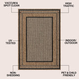Beckett Classic Casual Border Stripe Indoor/Outdoor Area Rug