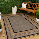 Beckett Classic Casual Border Stripe Indoor/Outdoor Area Rug