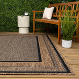Beckett Classic Casual Border Stripe Indoor/Outdoor Area Rug