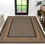 Beckett Classic Casual Border Stripe Indoor/Outdoor Area Rug