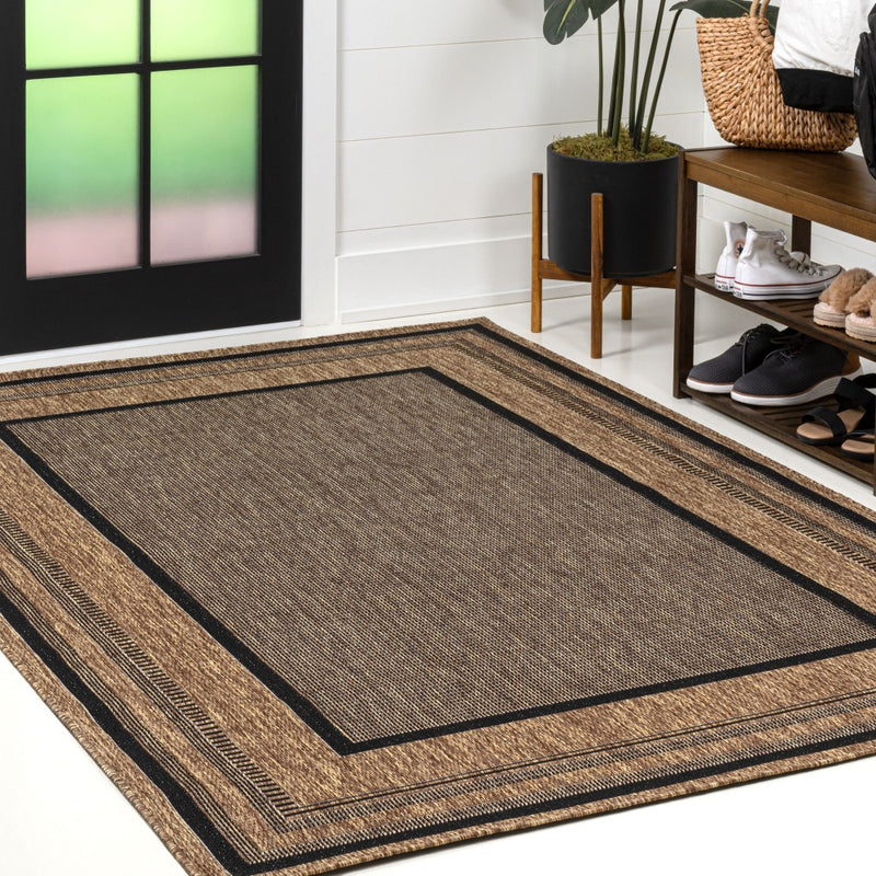Beckett Classic Casual Border Stripe Indoor/Outdoor Area Rug
