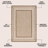 Beckett Classic Casual Border Stripe Indoor/Outdoor Area Rug