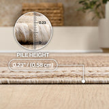 Beckett Classic Casual Border Stripe Indoor/Outdoor Area Rug