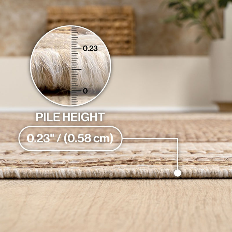 Beckett Classic Casual Border Stripe Indoor/Outdoor Area Rug