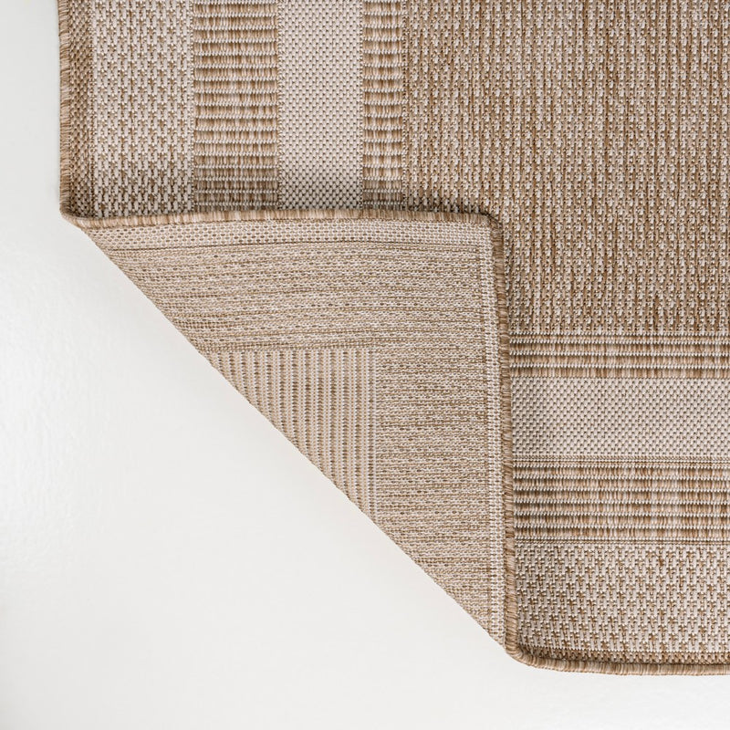 Dover Classic 3-Stripe Border Indoor/Outdoor Area Rug