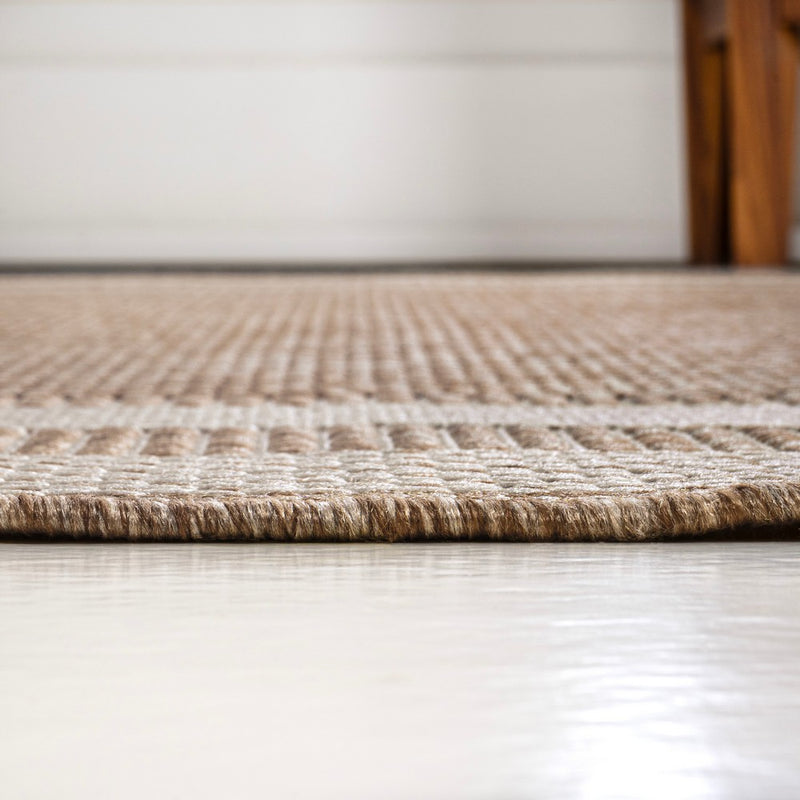 Dover Classic 3-Stripe Border Indoor/Outdoor Area Rug