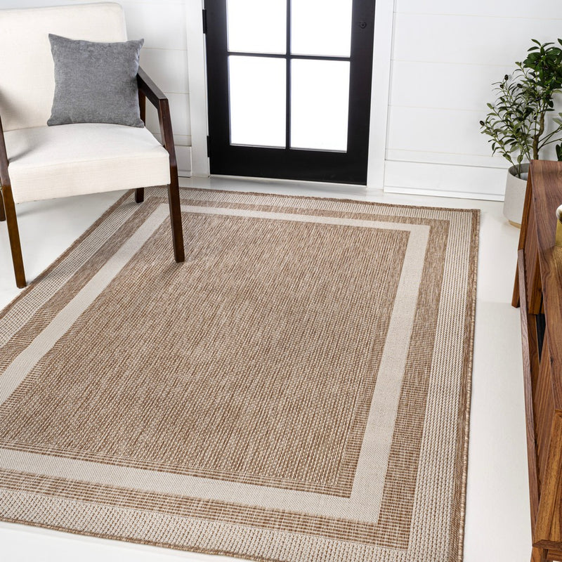 Dover Classic 3-Stripe Border Indoor/Outdoor Area Rug