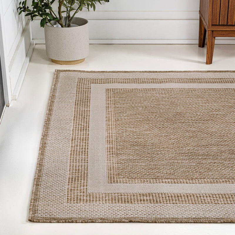 Dover Classic 3-Stripe Border Indoor/Outdoor Area Rug