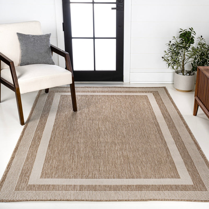Dover Classic 3-Stripe Border Indoor/Outdoor Area Rug
