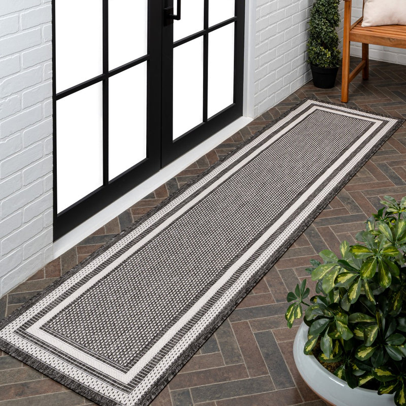 Dover Classic 3-Stripe Border Indoor/Outdoor Area Rug