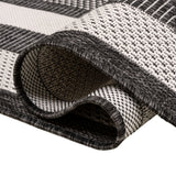 Dover Classic 3-Stripe Border Indoor/Outdoor Area Rug