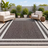 Dover Classic 3-Stripe Border Indoor/Outdoor Area Rug