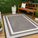 Dover Classic 3-Stripe Border Indoor/Outdoor Area Rug