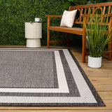 Dover Classic 3-Stripe Border Indoor/Outdoor Area Rug