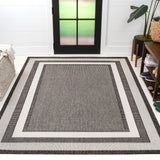 Dover Classic 3-Stripe Border Indoor/Outdoor Area Rug