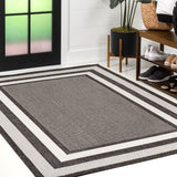 Dover Classic 3-Stripe Border Indoor/Outdoor Area Rug