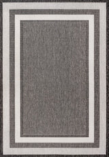 Dover Classic 3-Stripe Border Indoor/Outdoor Area Rug