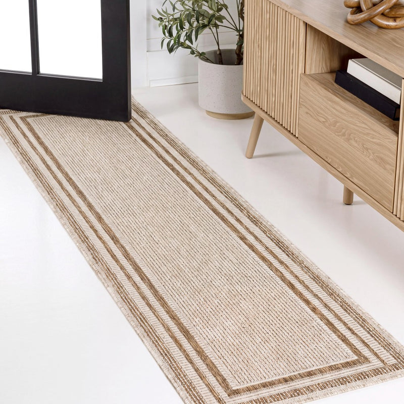 Dover Classic 3-Stripe Border Indoor/Outdoor Area Rug