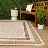 Dover Classic 3-Stripe Border Indoor/Outdoor Area Rug