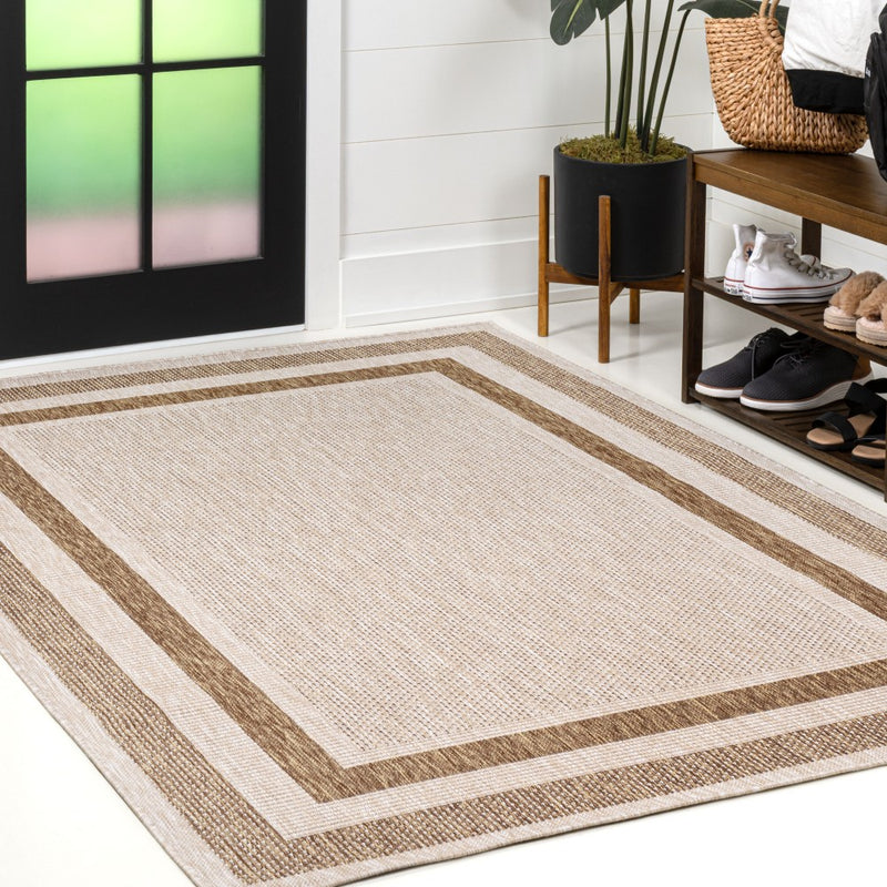 Dover Classic 3-Stripe Border Indoor/Outdoor Area Rug