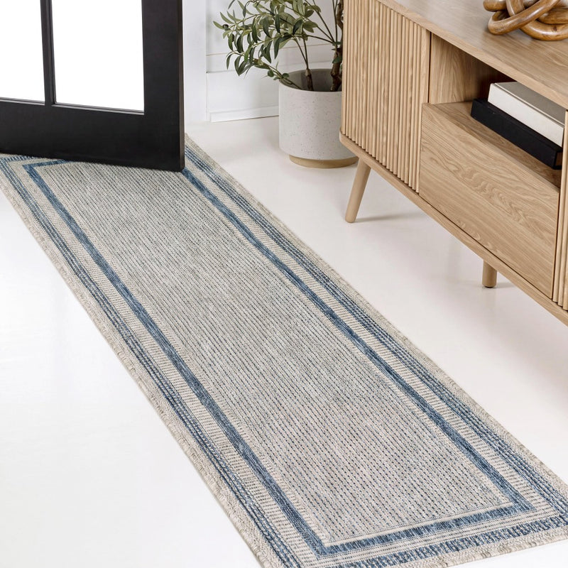 Dover Classic 3-Stripe Border Indoor/Outdoor Area Rug