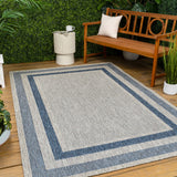 Dover Classic 3-Stripe Border Indoor/Outdoor Area Rug