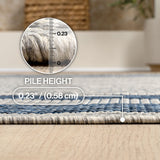 Dover Classic 3-Stripe Border Indoor/Outdoor Area Rug
