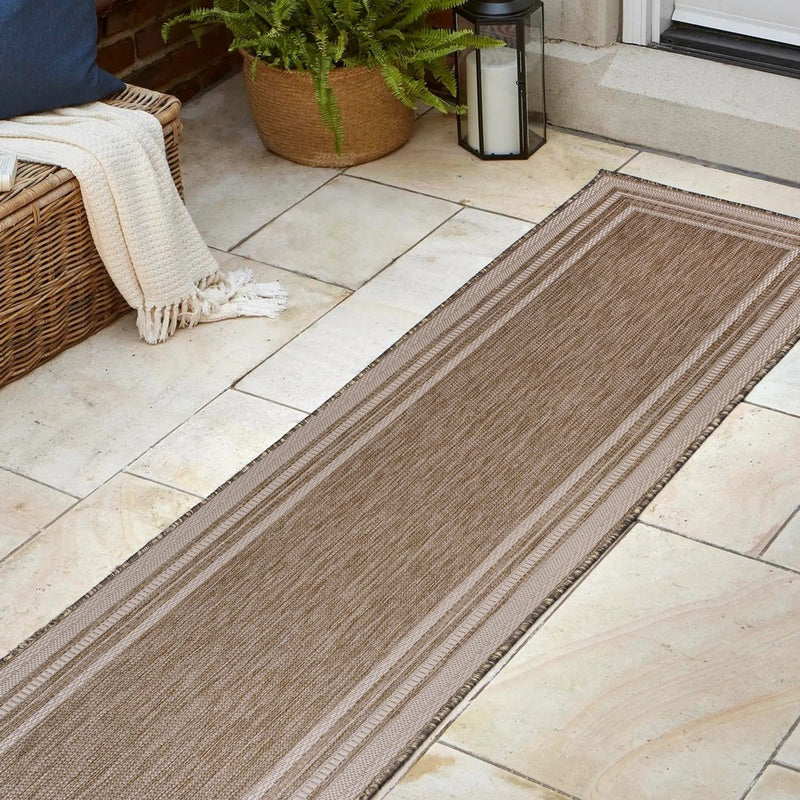 Lido Traditional Casual Pinstripe Border Area Rug