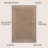 Lido Traditional Casual Pinstripe Border Area Rug