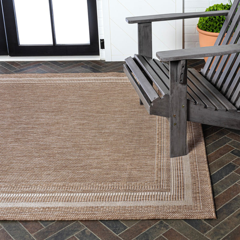 Lido Traditional Casual Pinstripe Border Area Rug