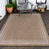Lido Traditional Casual Pinstripe Border Area Rug