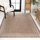 Lido Traditional Casual Pinstripe Border Area Rug
